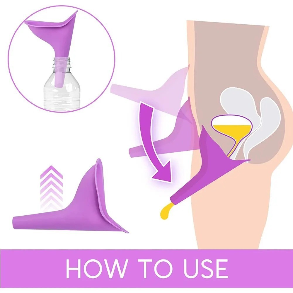 Reusable Plastic Portable Urinal Women Female Travel Camping Stand Pee Device