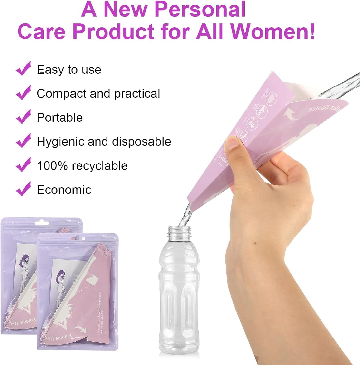 40pcs Pee Funnel for Women Disposable Female Urination Device, Womens Urinal …