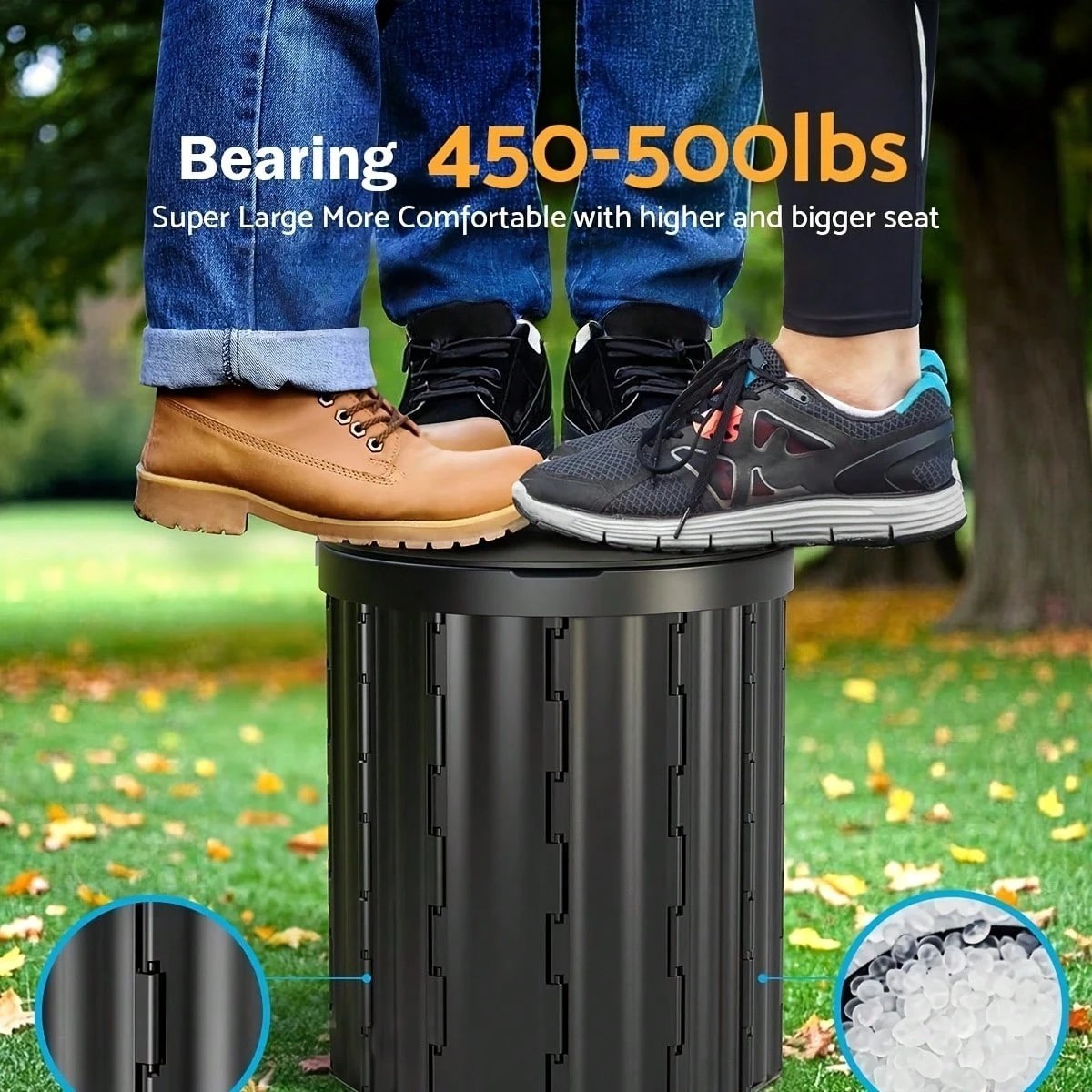 vNew Cepasei Portable Camping Toilet Foldable Travel Commode Outdoor RV Gear