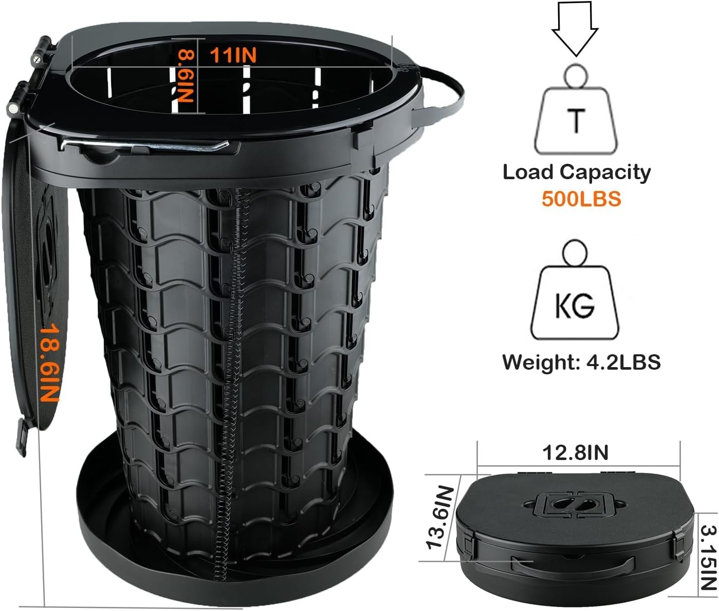 Durable XXL Folding Toilet with Non-Slip Feet – Perfect for Camping Adventures