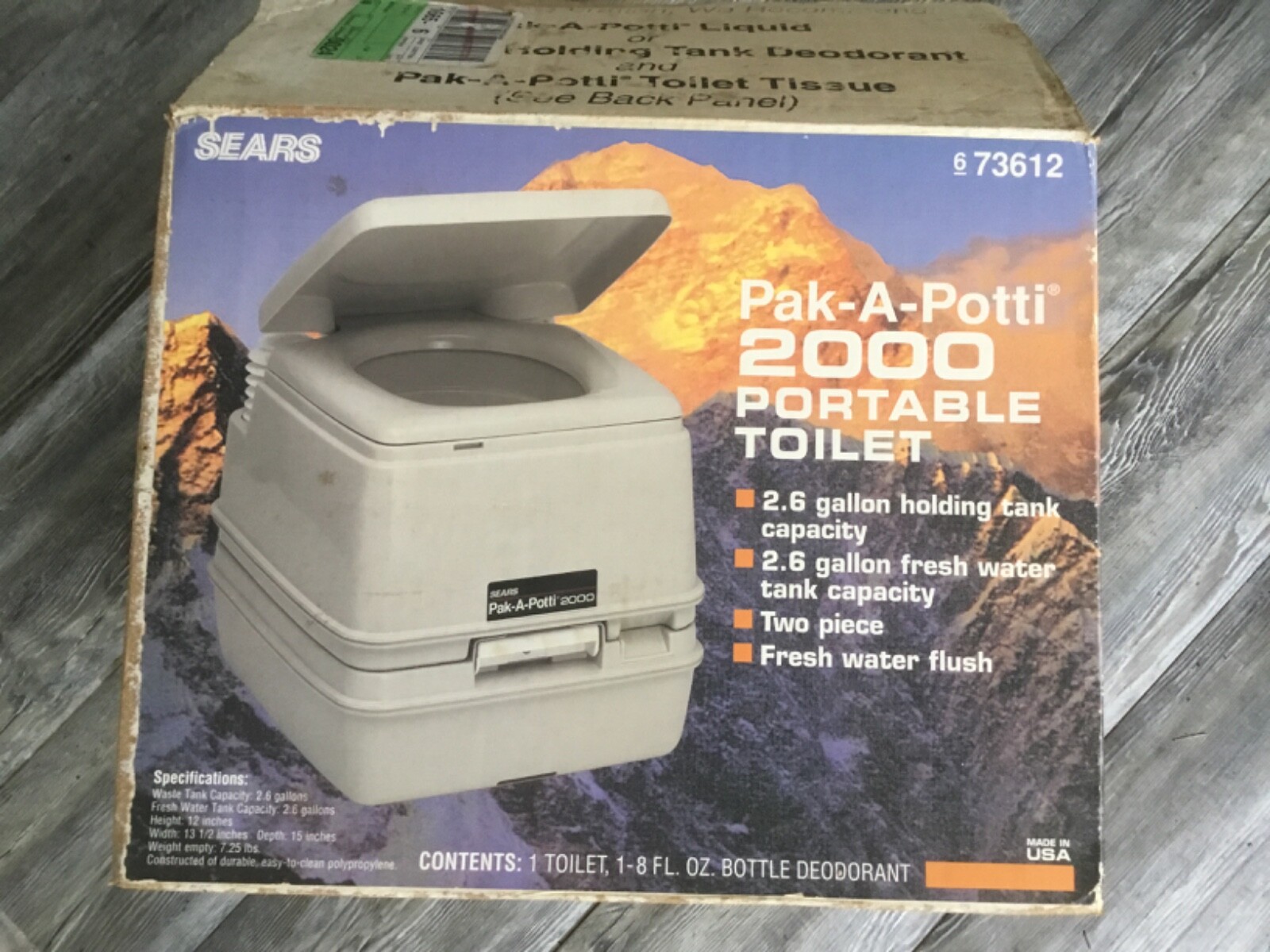 VTG Sears Pak-A-Potti 2000 Portable Toilet Camping Boat Outdoor RV Hunting Clean