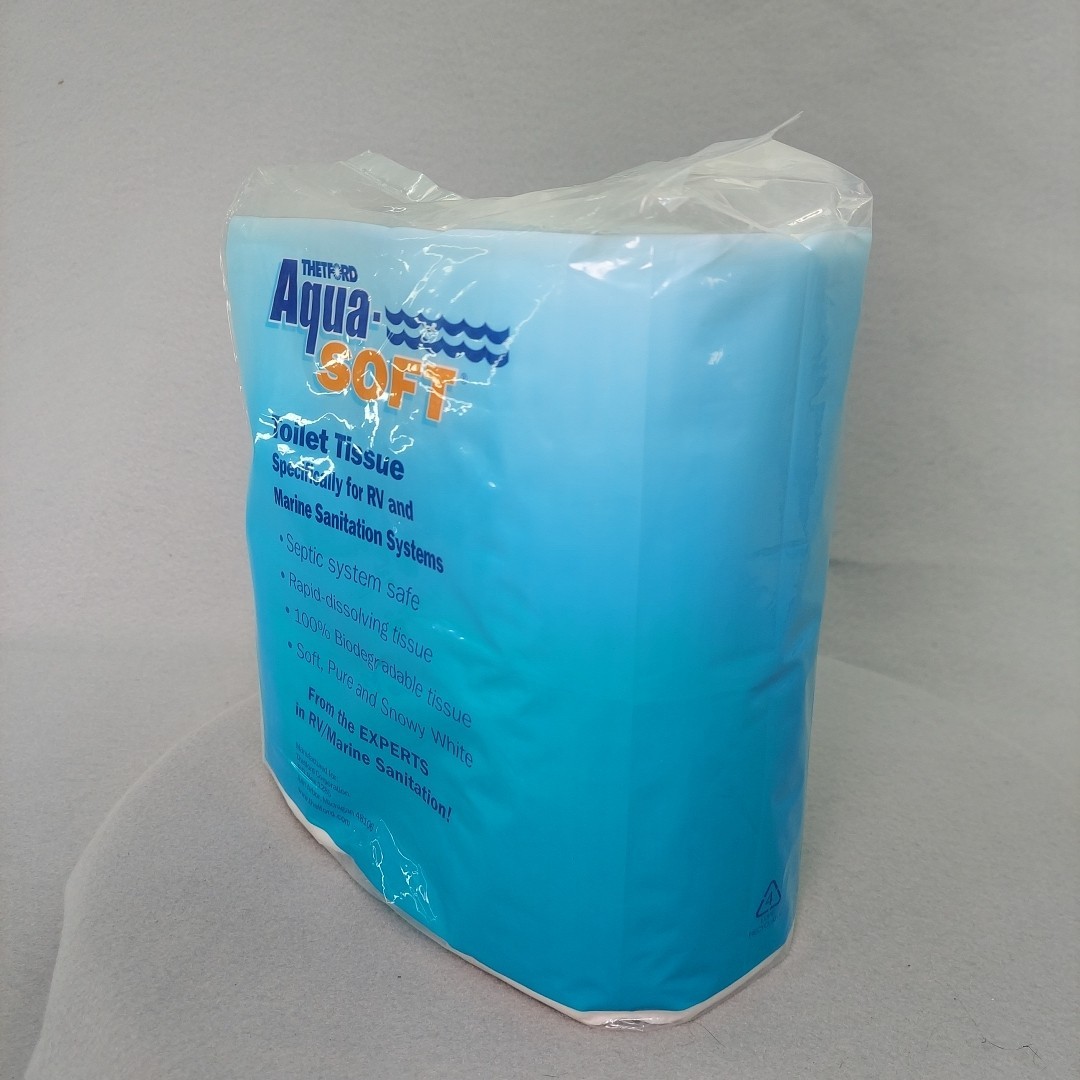 Aqua-Soft Toilet Tissue Paper Camp RV & Marine Septic Sanitation 2-ply 4-Rolls