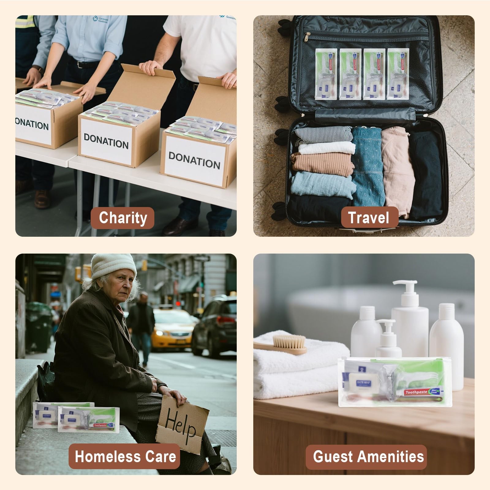 Gisdo Pack of 50 Travel Size Toiletries Kit Individually Packed,Personal Hygi…