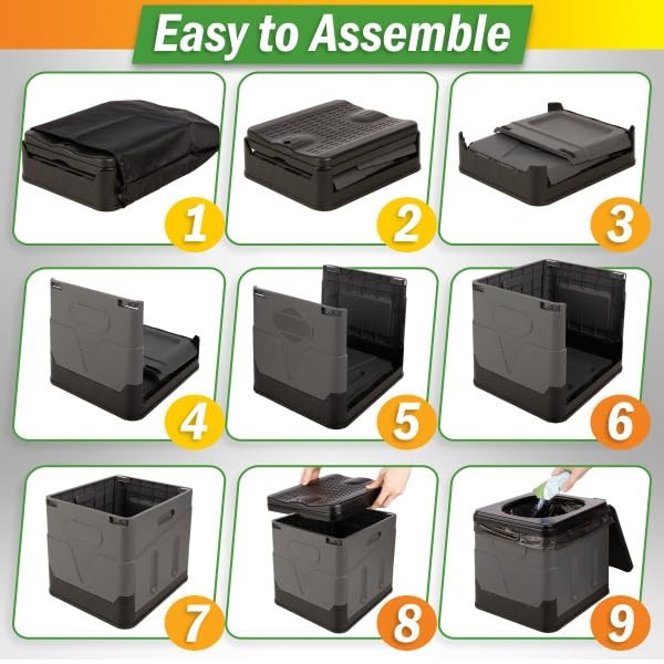 Folding Portable Camping Toilet for Adults – 330lb Capacity Travel Potty