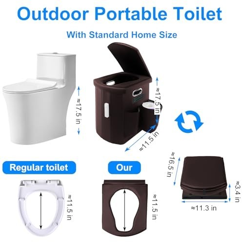 XXL Portable Camping Toilet Foldable Travel Toilet Adult Hiking Car Boat Tent