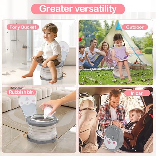 Portable Potty for Kids, Portable Toddler Toilet Cute Puppy Design with Gray