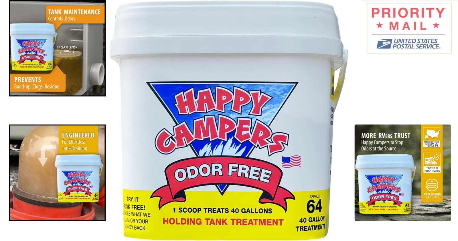Concentrated RV Toilet Treatment 64 Treatments Controls Odors Prevents Clogs