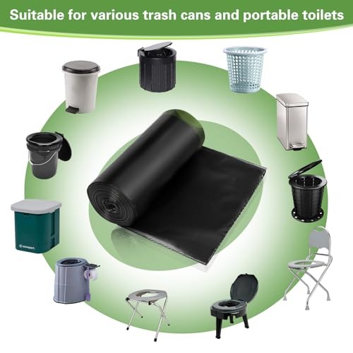 40 Portable Toilet Camping Toilet Bags, Biodegradable with Drawstring & 40 pack