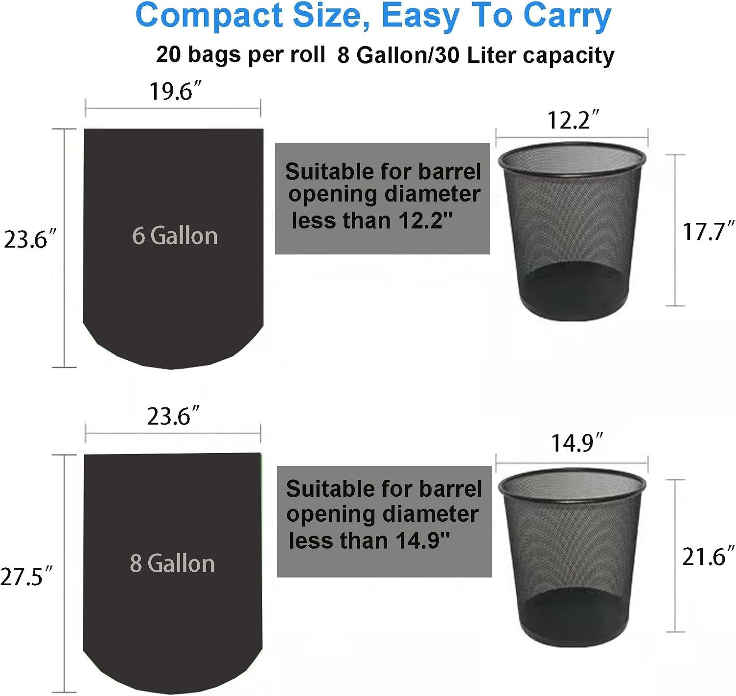 40-Count Compostable Camping Toilet Bags – 8 Gallon, Eco-Friendly Portable Wa…