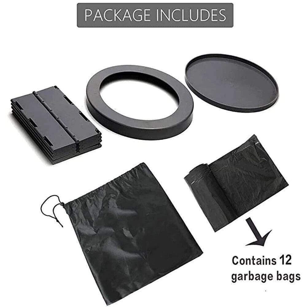 Portable Folding Car Toilet Outdoor Travel Emergency Toilet Camping Black ！
