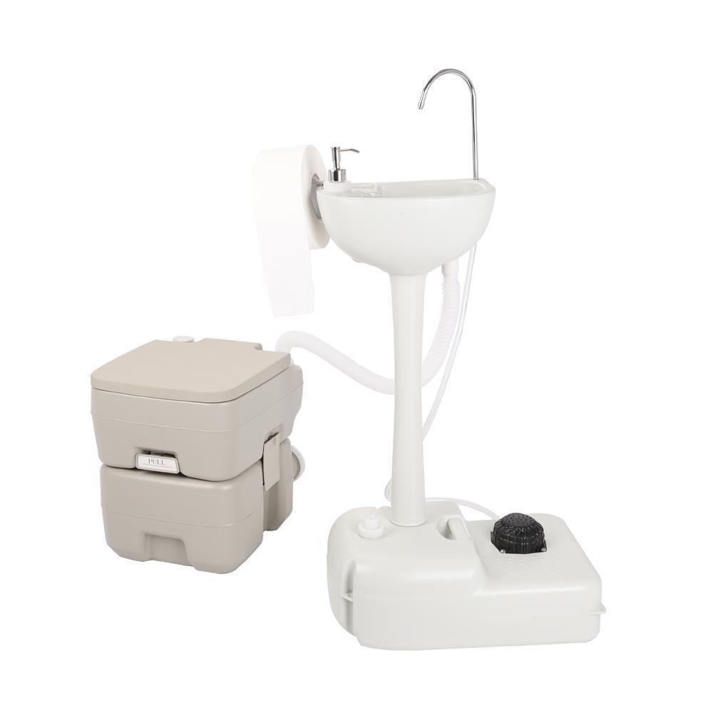 Camping Wash Set Portable 20L Flush Toilet Hand Wash Sink Basin