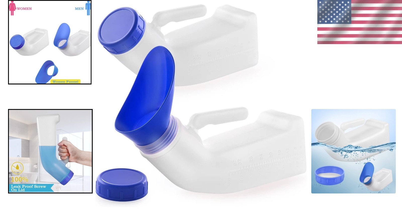 Hygienic Portable Urinal for Camping & Outdoor – Unisex Design, 33.8 oz Capacity