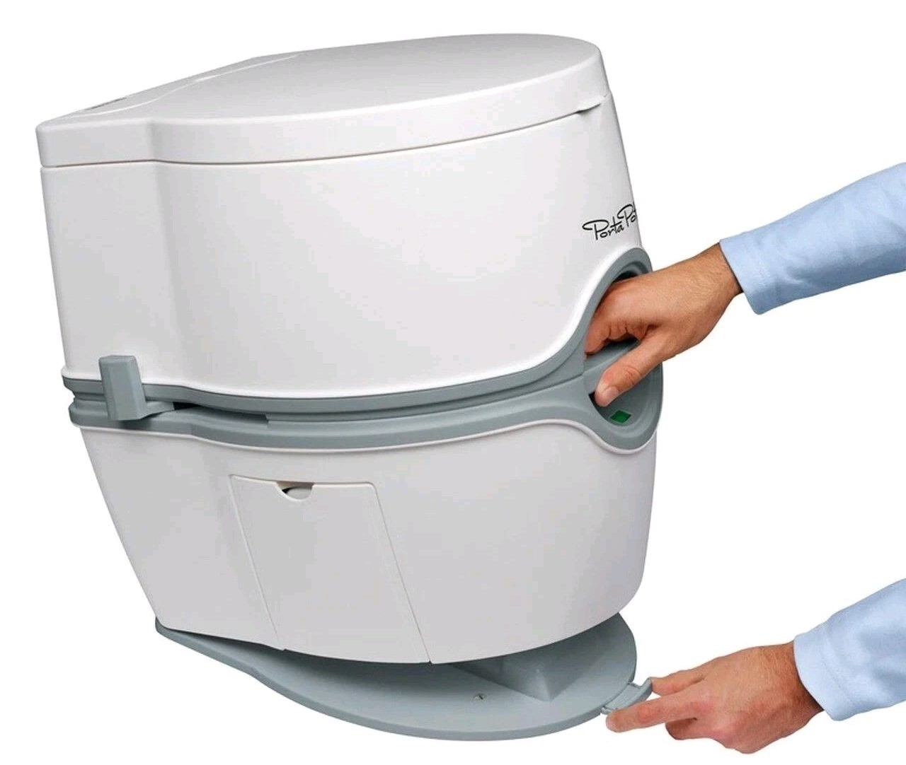 Thetford Porta Potti 565E Curve Portable Toilet w/ Hold Down Kit Included