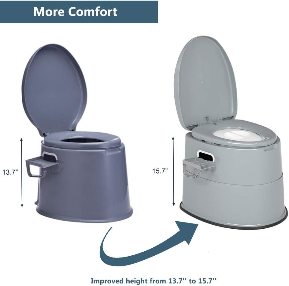 Portable Toilet with Detachable Bucket & Paper Holder for Camping and Emergencie