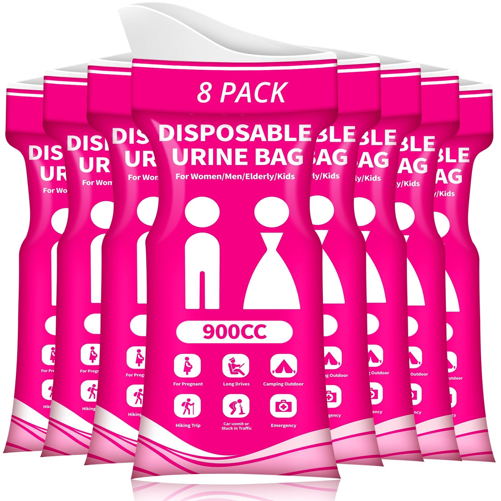 HOKINETY Disposable Urine Bag for Travel 900ML Portable Pee Bags for Women M…