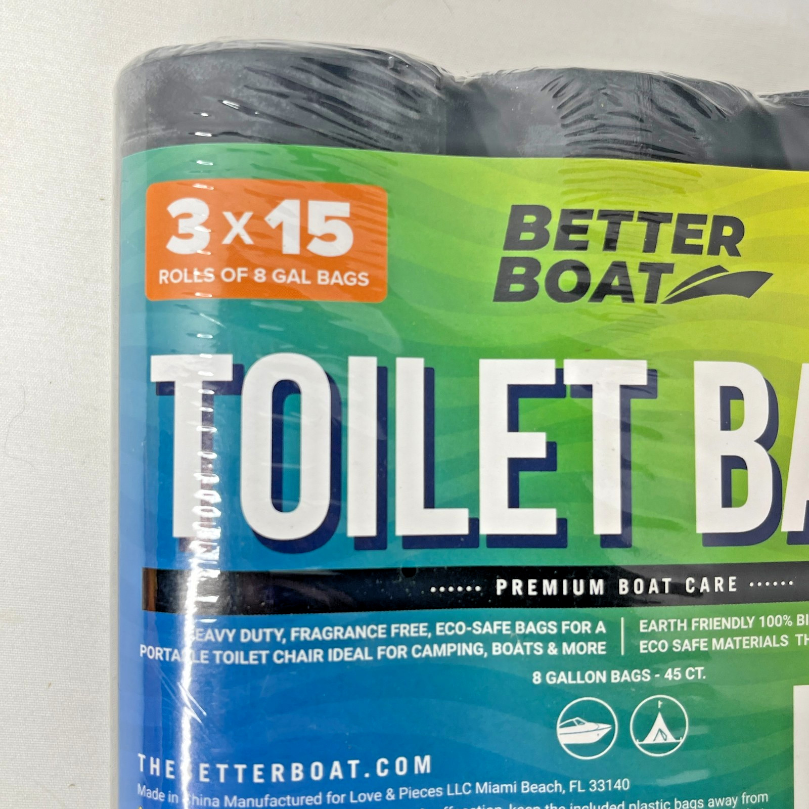 Portable Toilet Bags 8 Gallon 45 Ct Heavy Duty Leak Proof Camping Emergency Boat