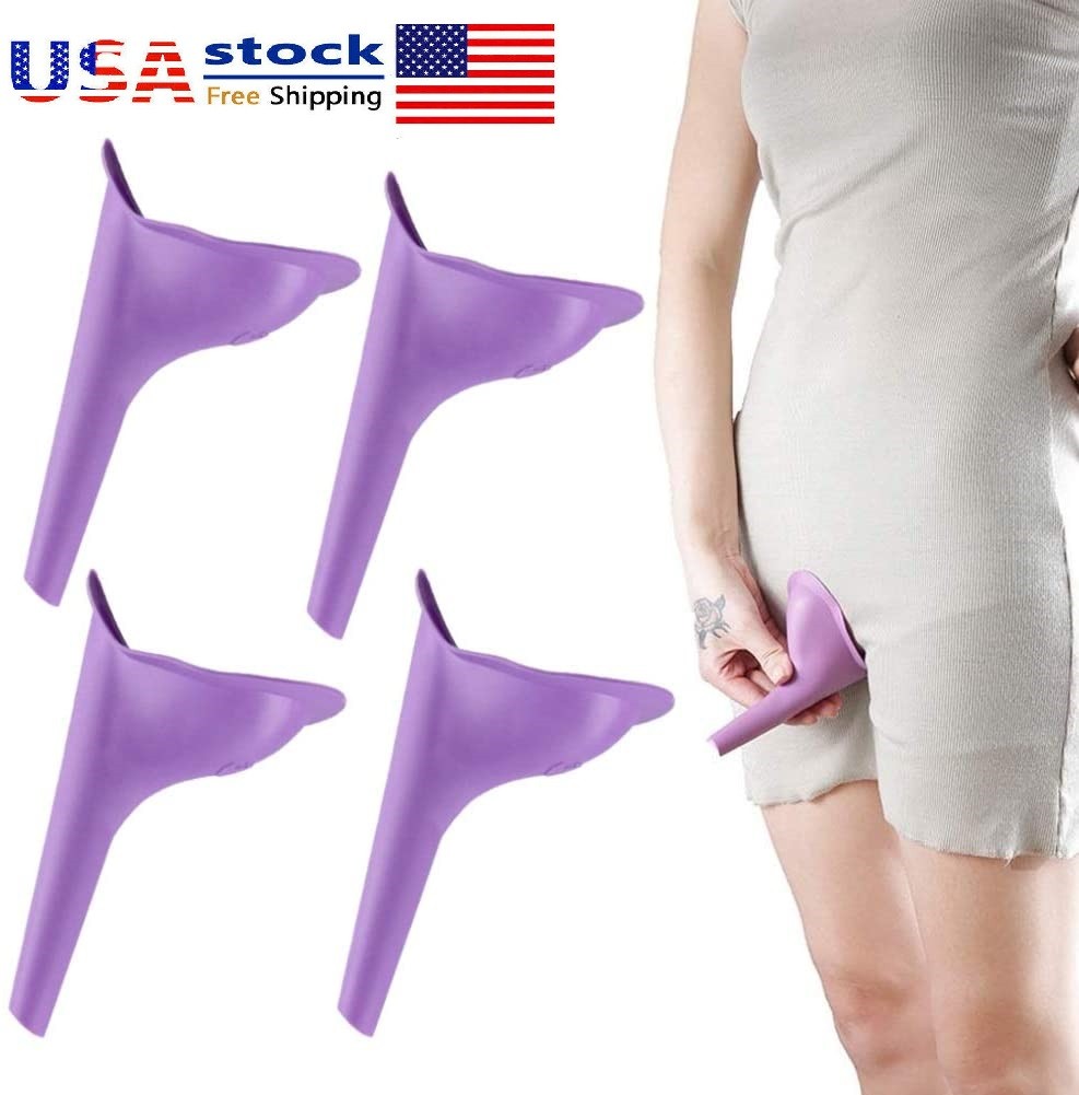 2-10x Travel Female Urination Device, Silicone Reusable Female Urinal Pee Funnel