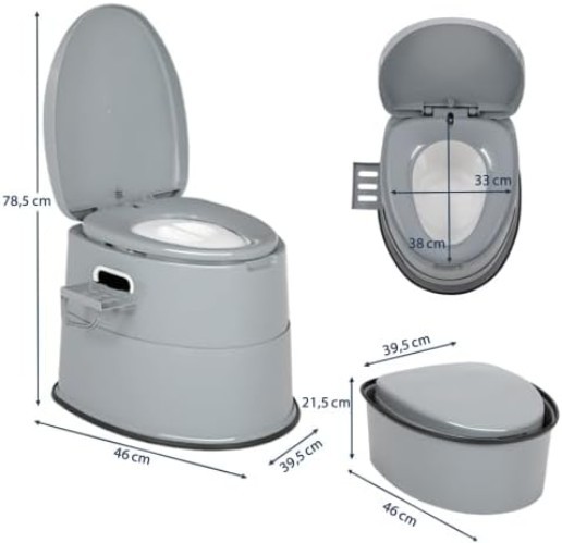 Portable Travel Toilet, Removable Indoor Bucket Mobile Toilet with Seat, Deck…