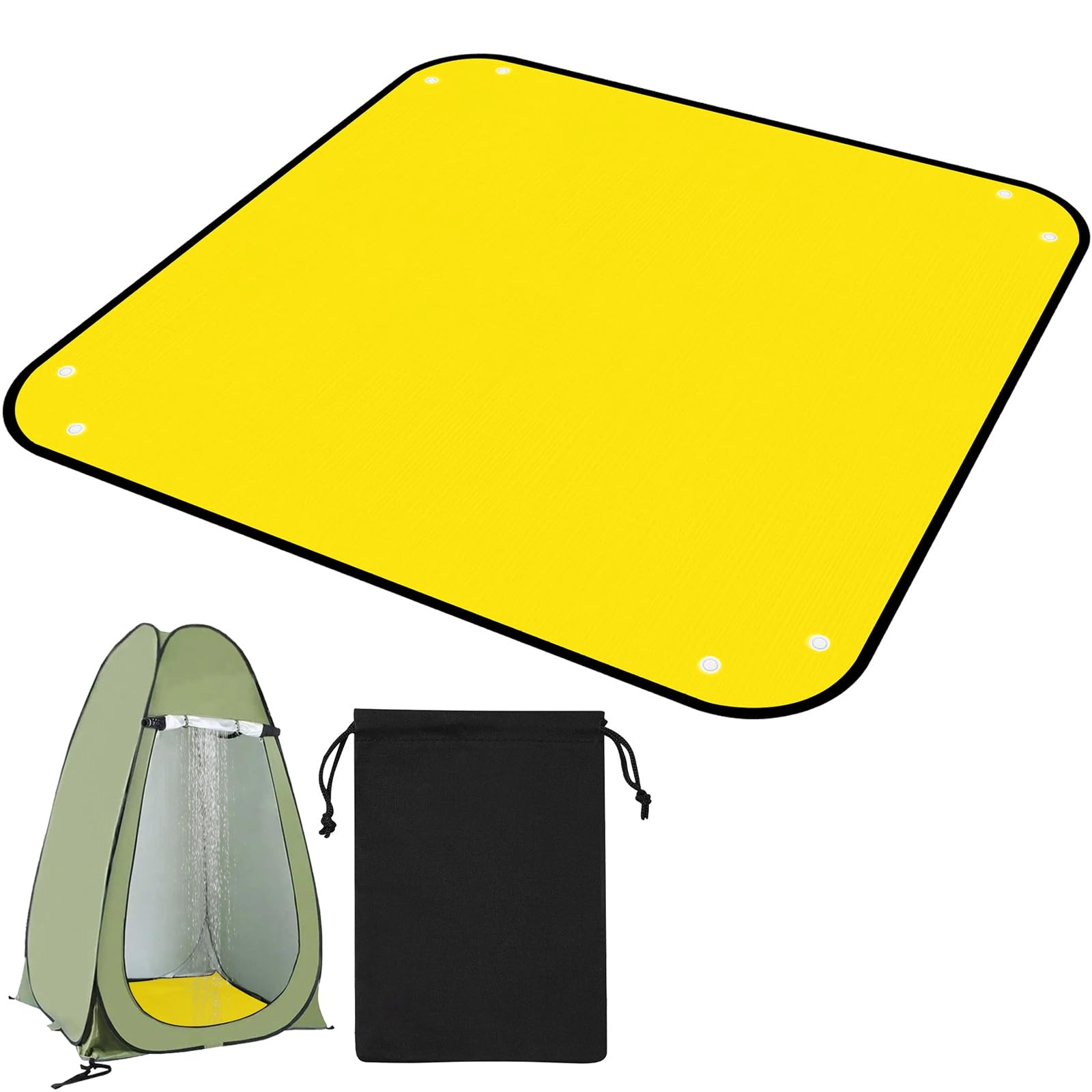 Outdoor Camping Shower Mat, 39.4″ Portable Shower Pan, Simple Version Foldabl…