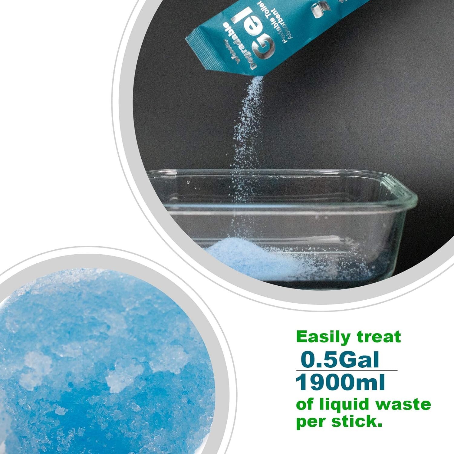 Degradable Gel Portable Camping Toilet Powder – 20 pcs, Waste Treatment