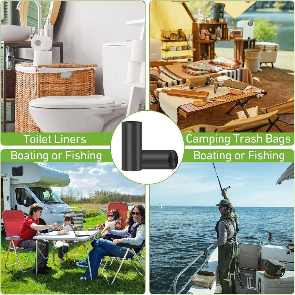 40-Pack Biodegradable Portable Toilet Bags W/ Drawstring, 8 Gal. Thickened Waste