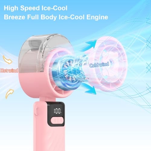 Handheld Misting Fan, Portable Personal Fan with Pink Handheld Misting Fan pink