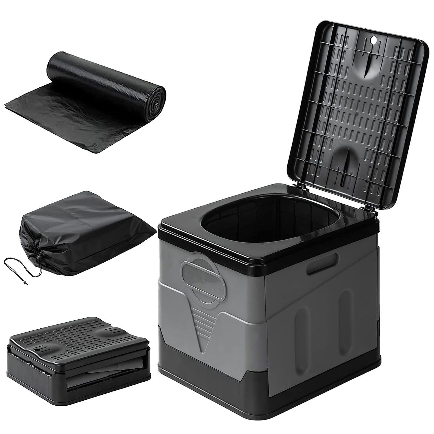 Portable Toilet for Car Camping Boating Hiking Outdoor Travel Potty w/ Carry Bag