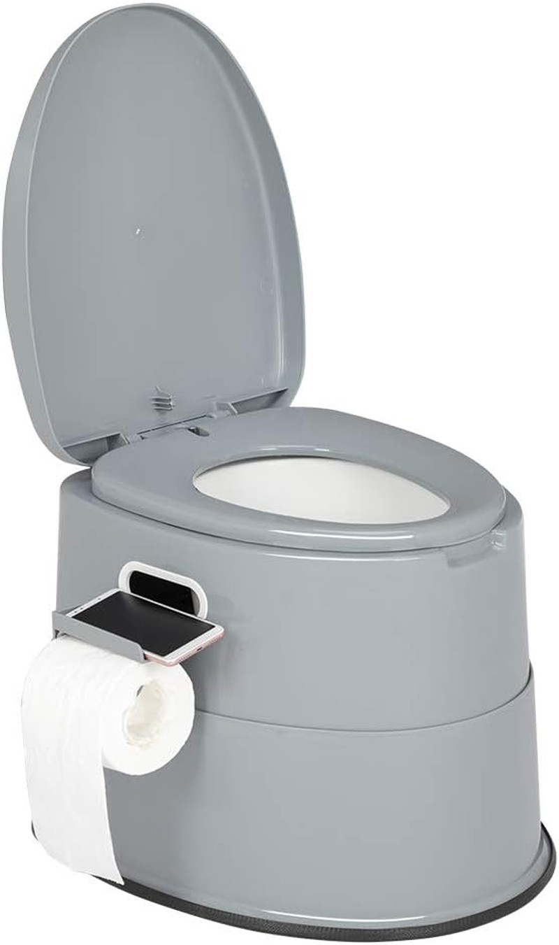 Portable Toilet | Indoor Outdoor Commode W/Detachable Inner Bucket & Removable P