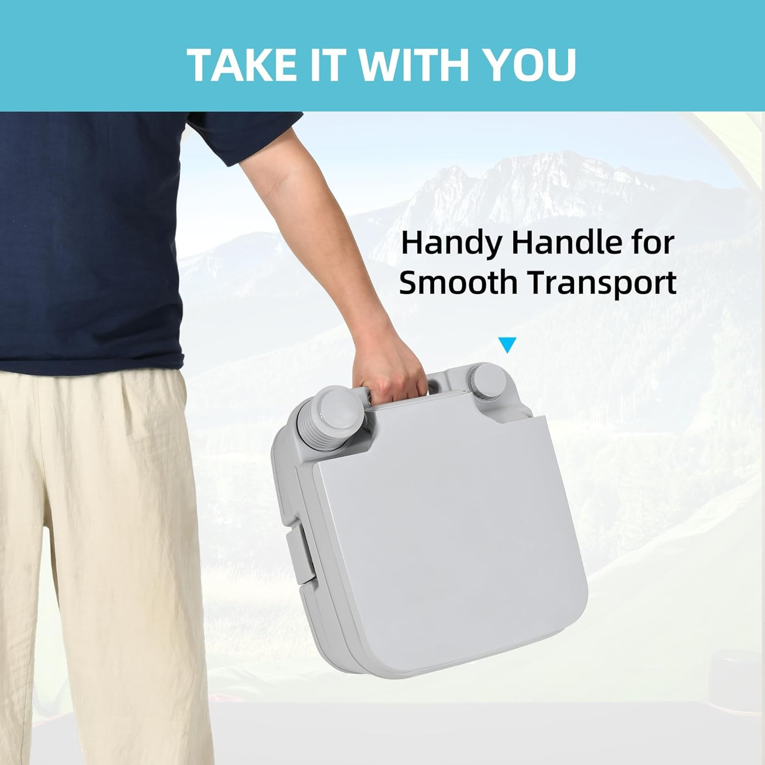 3.2 Gallon RV Toilet, Camping Portable Toilet with Odor-Sealing Slide Valve, Dou