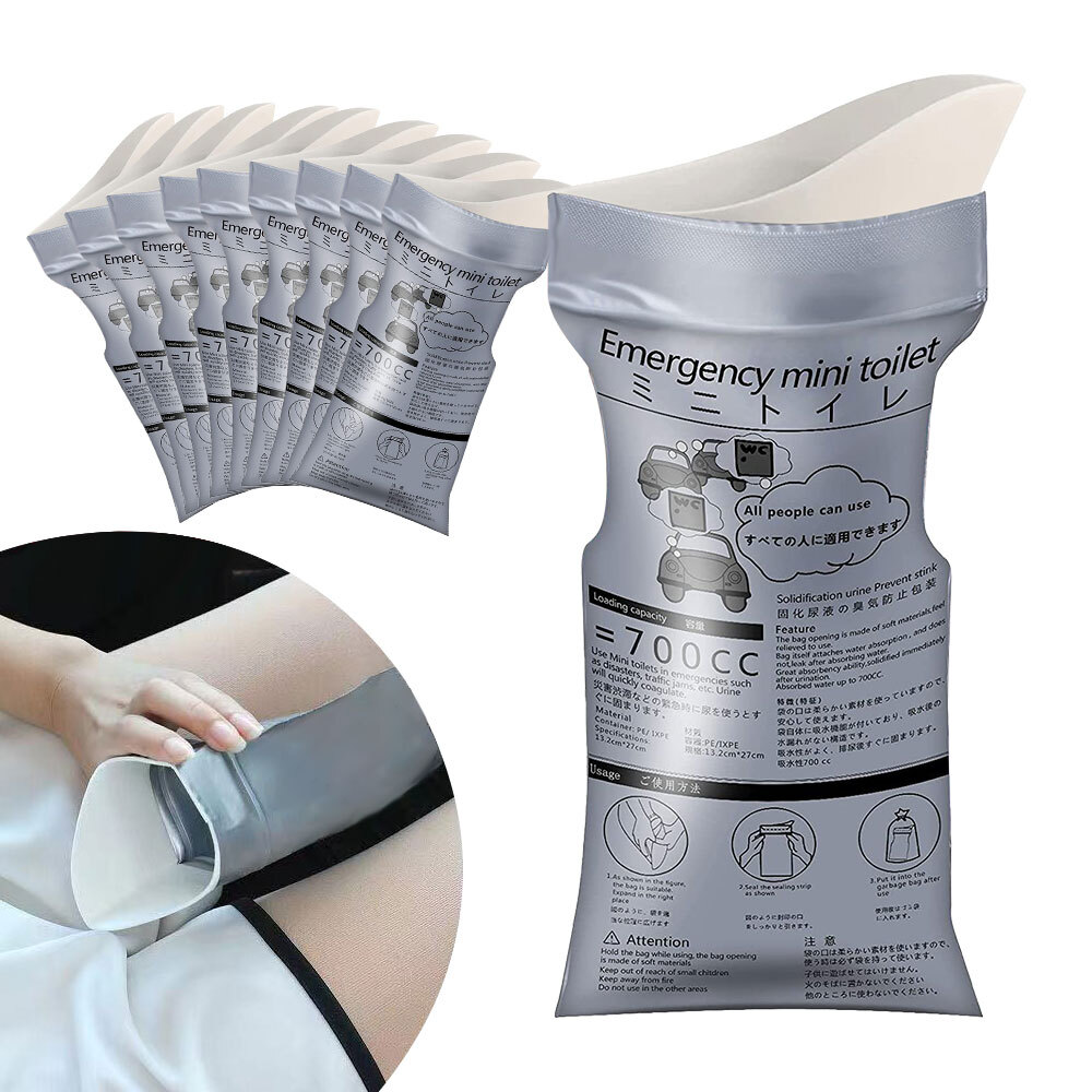 Pack of 10 Urinal Bags Camping Pee Bags Unisex Urine Bag Vomit Bag ET
