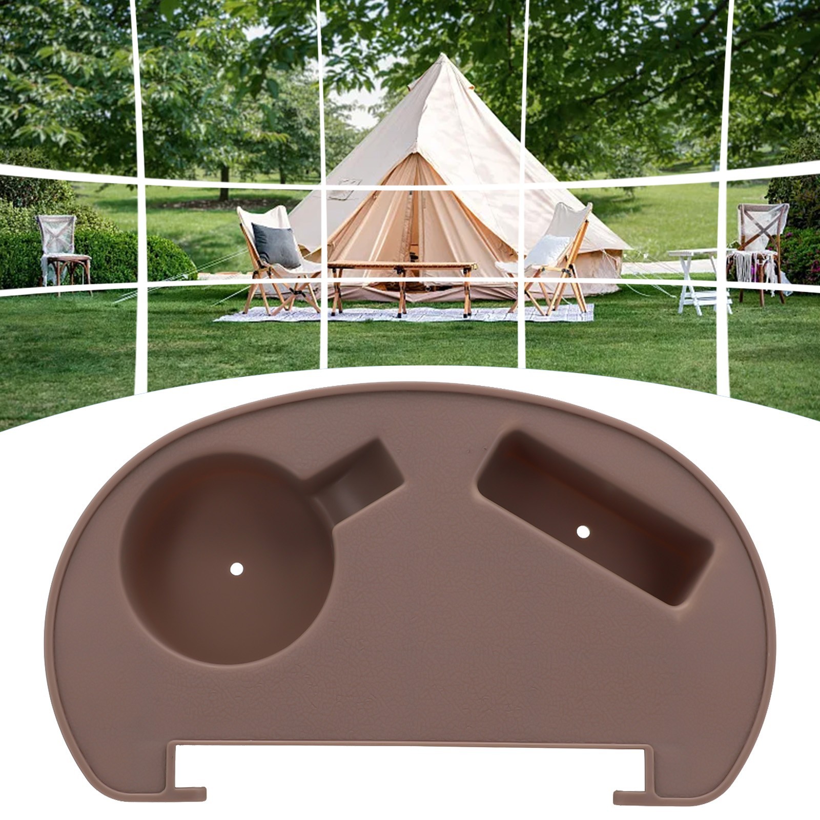 Folding Chair Side Tray for Reclining Chairs Keep Your Drinks and Phone Secure