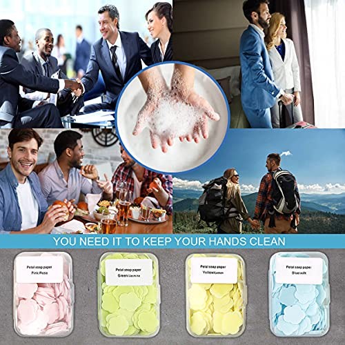 FERCAISH 400 Petal Soap Sheets, Portable and Dissolvable Soap Paper Sheets for