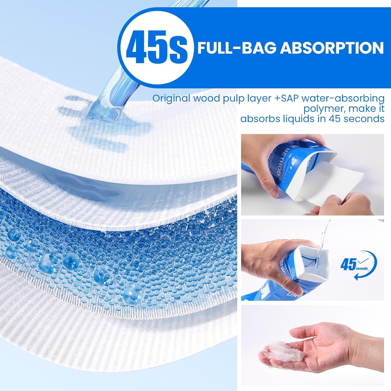 Disposable Urine Bag, 12PCS Pee Bags for Travel for Women Men, 900ML Portable…