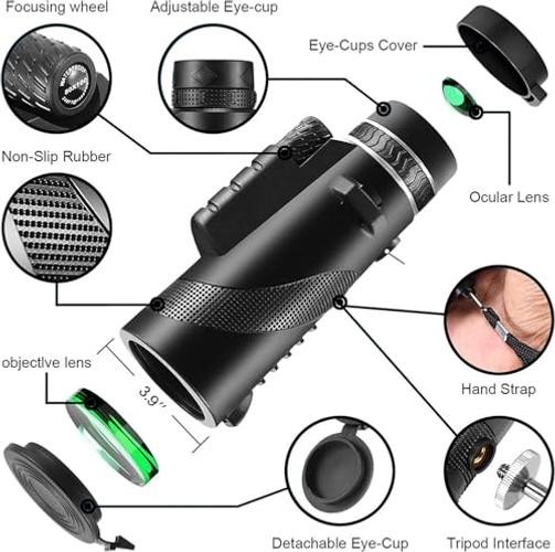Monocular-Telescope 80×100 High Powered Monoculars High Definition for Black