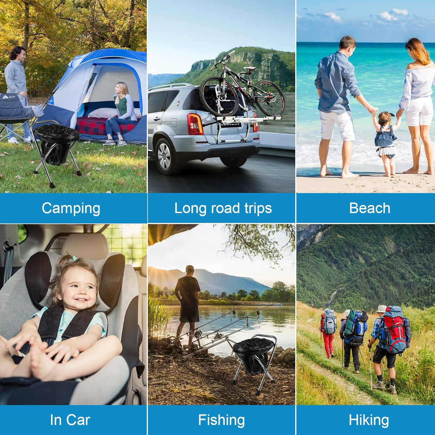 Portable Toilet for Camping, Portable Toilet Seat, Portable Toilet Travel, Stain