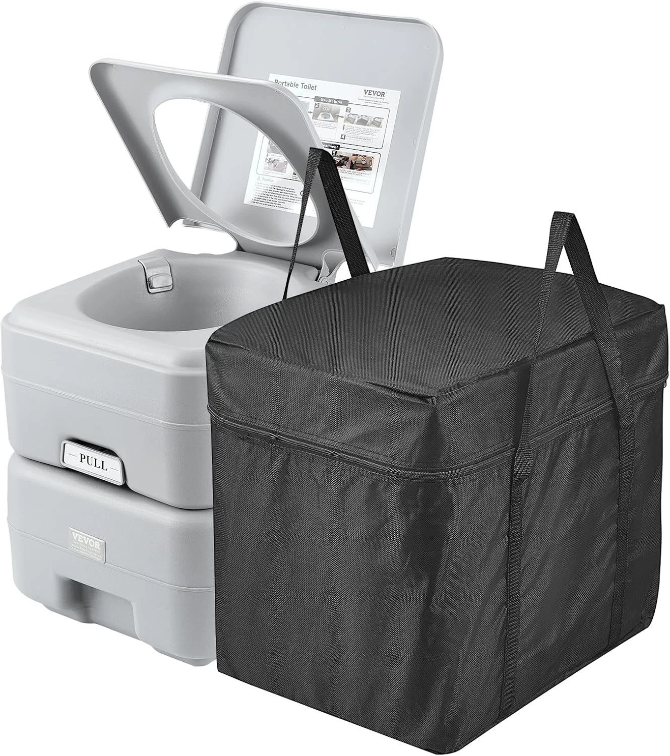 Portable Toilet for Camping, RV Toilet with Carry Bag, 5.3 Gal Waste Tank & 3…