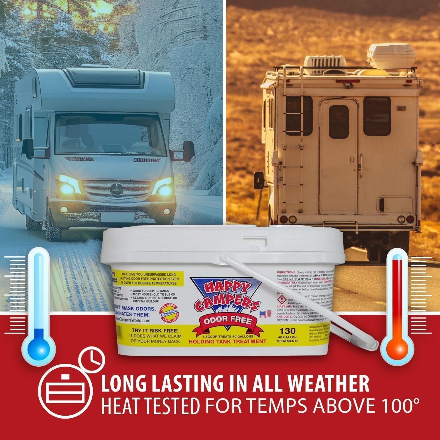 RV Toilet Treatment for Odor Control 130 Treatments Concentrated Granules