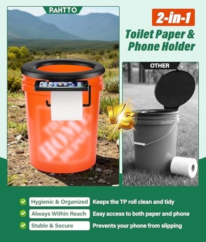 Bucket Toilet Seat, Portable Toilet Seat for 5 Gal Buckets Camping Toilet Seat