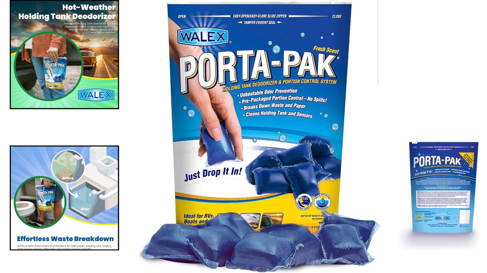 Porta-Pak 10-Pack RV Deodorizer Drop-Ins – Fresh Scent, Odor Control Solution