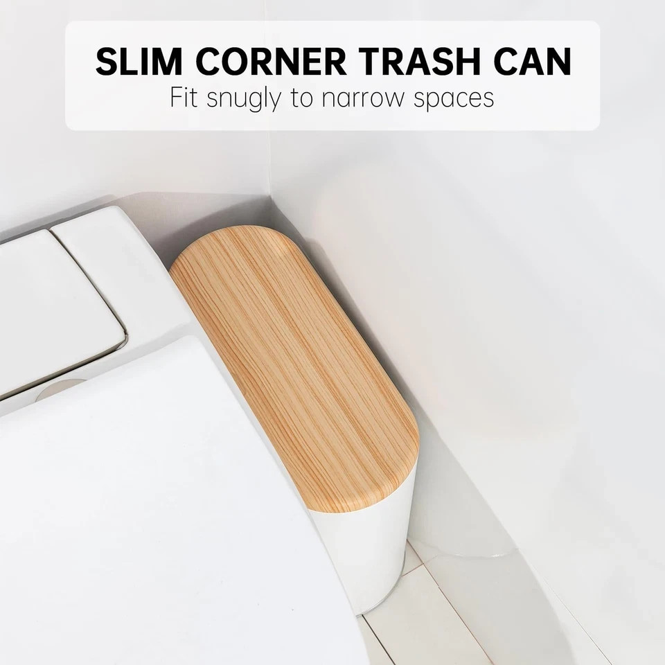 Small Bathroom Trash Can with Lid, 10L/2.6 Gal Slim Wastebasket – Odor & Pet …