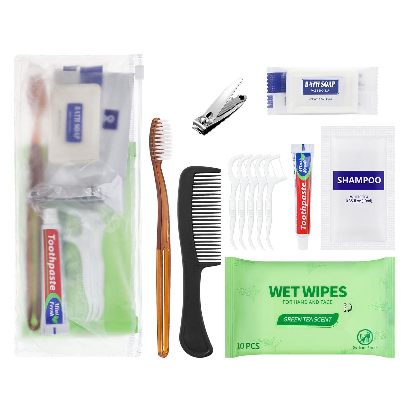Gisdo Pack of 50 Travel Size Toiletries Kit Individually Packed,Personal Hygi…