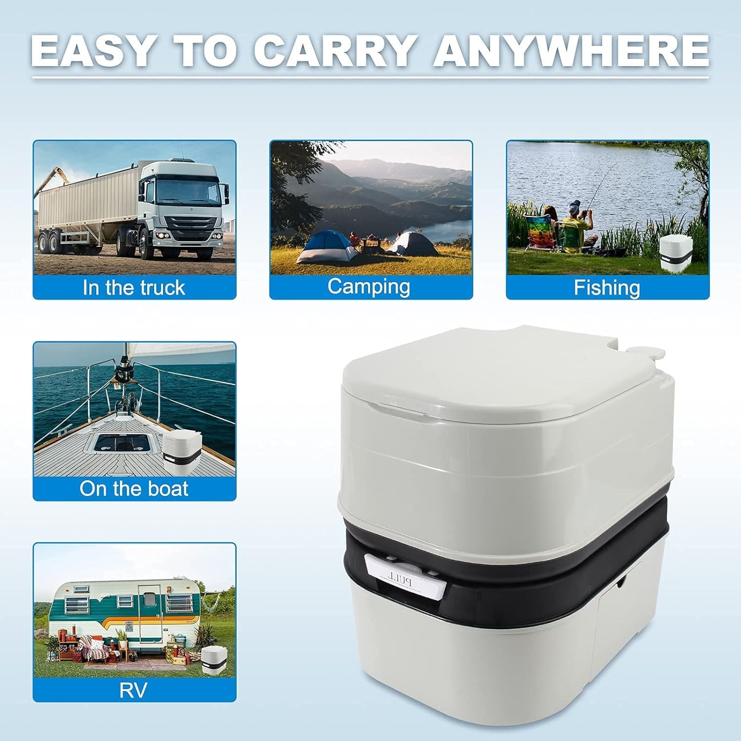 OPL5 Portable Toilet, 6.4 Gallon 24L Piston Pump Flush with Level indicator D…