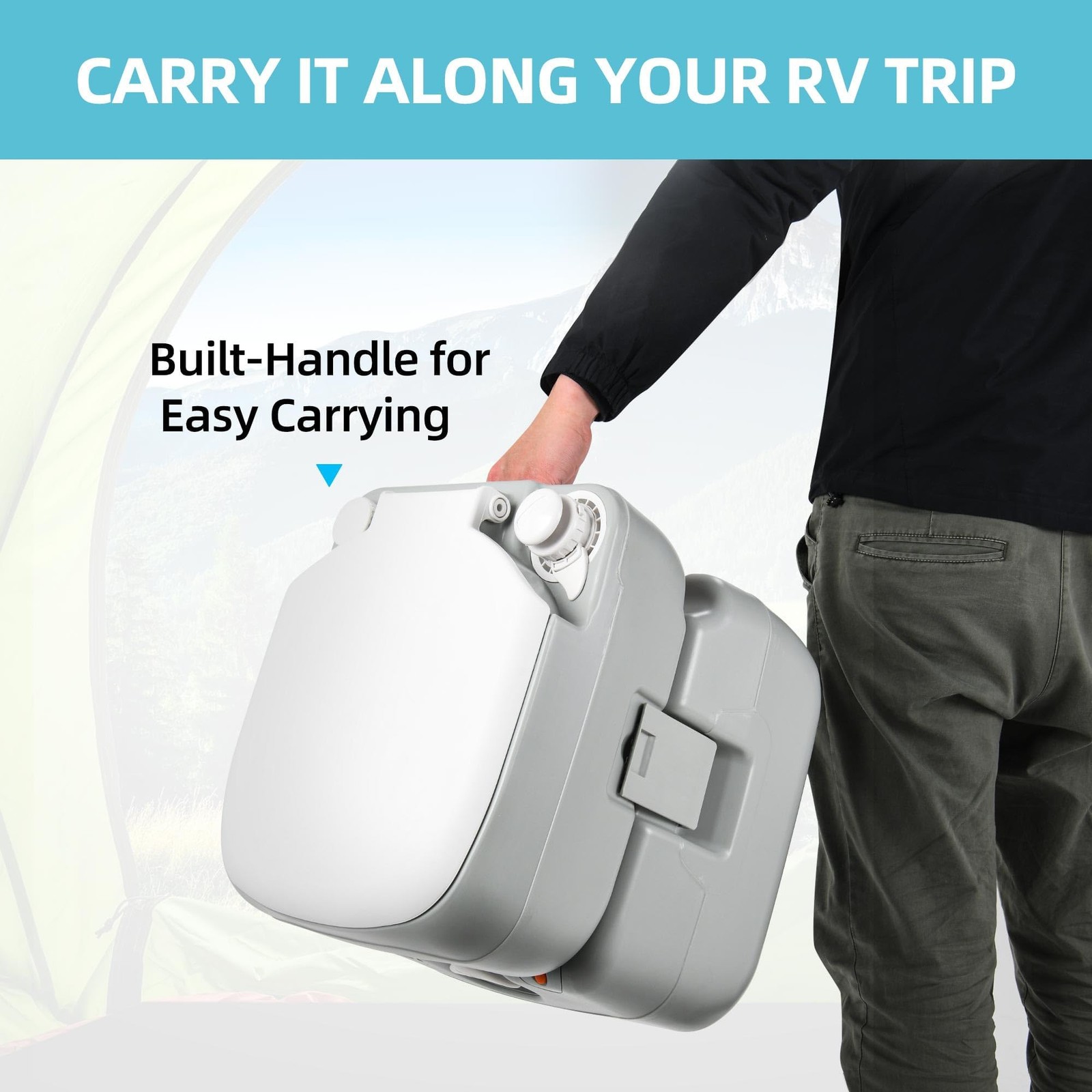 YITAMOTOR Portable Toilet 5.8 Gallon, Camping Porta Potty, RV Toilet with Han…