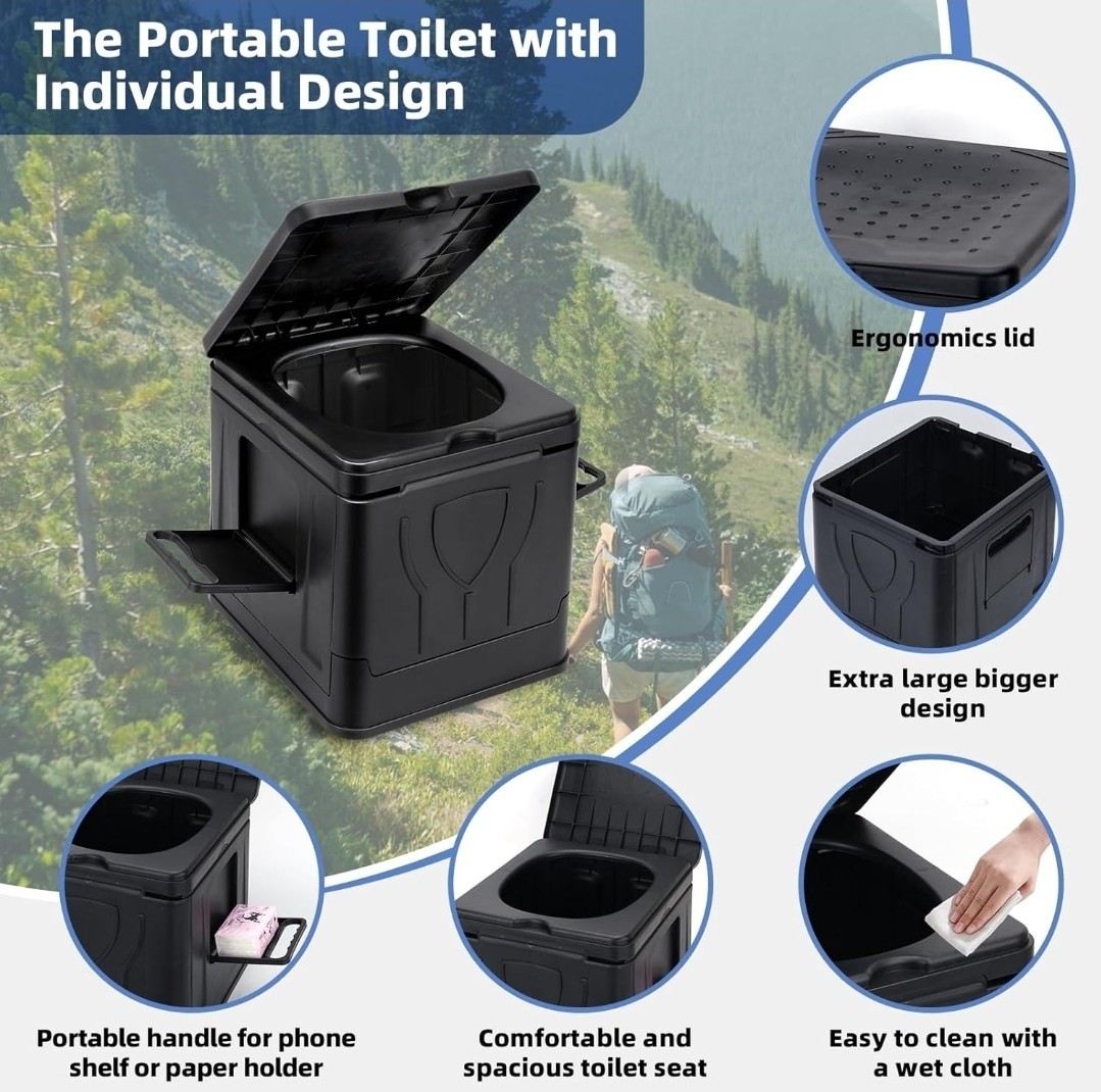 Zooyuu Portable Toilet Foldable RV Hiking Outdoor