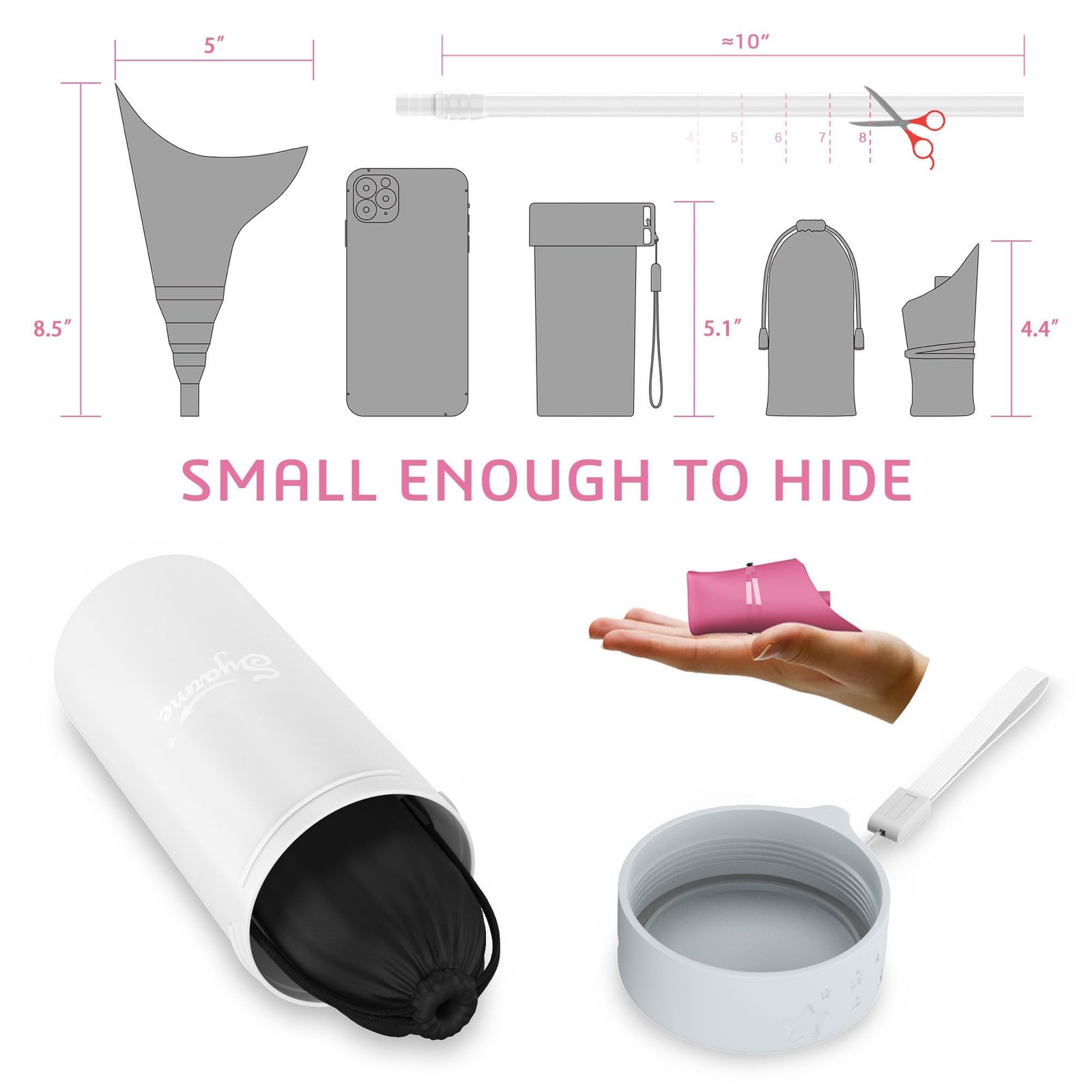 Female Urination Device, Portable Reusable Urinal Funnel with Extension Tube,…