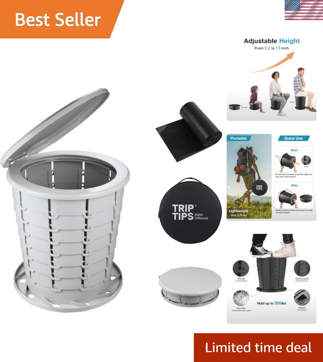 Multi-Functional Foldable Toilet – Portable Potty for Camping & Travel Needs