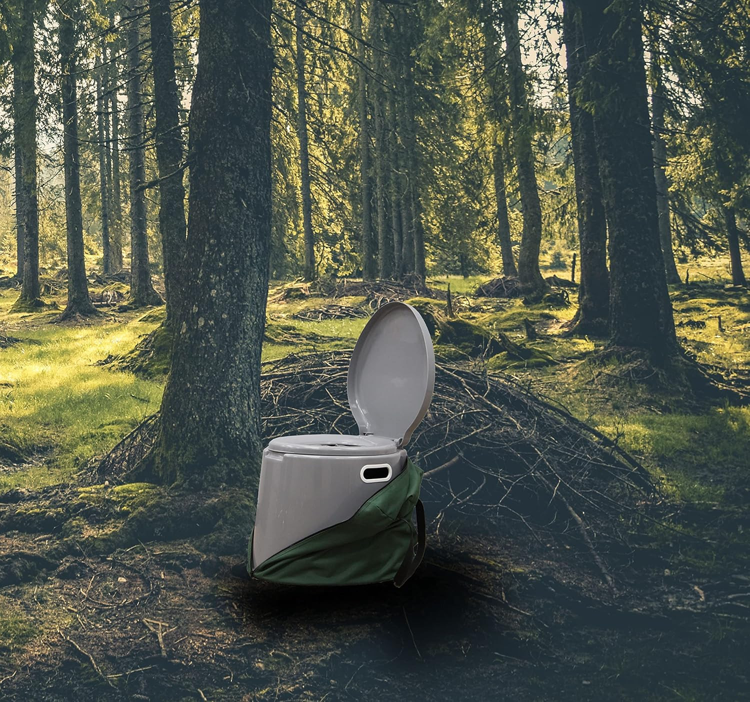 Portable Travel Toilet for Camping, Hiking & Adults – Porta Potty, Bedside Commo