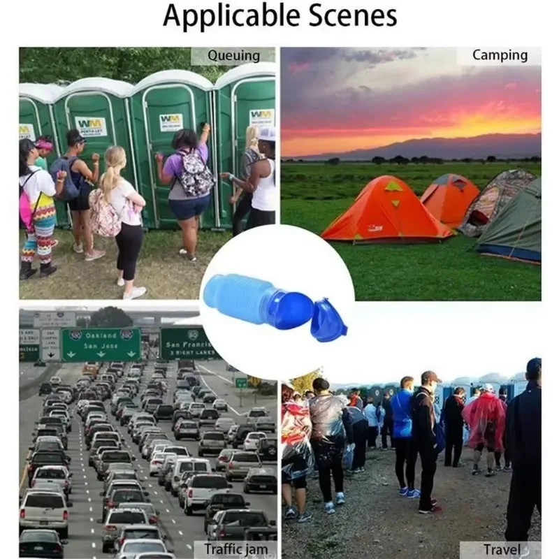 750ml Adult Urinal Portable Shrinkable Personal Mobile Toilet Potty Women Kid