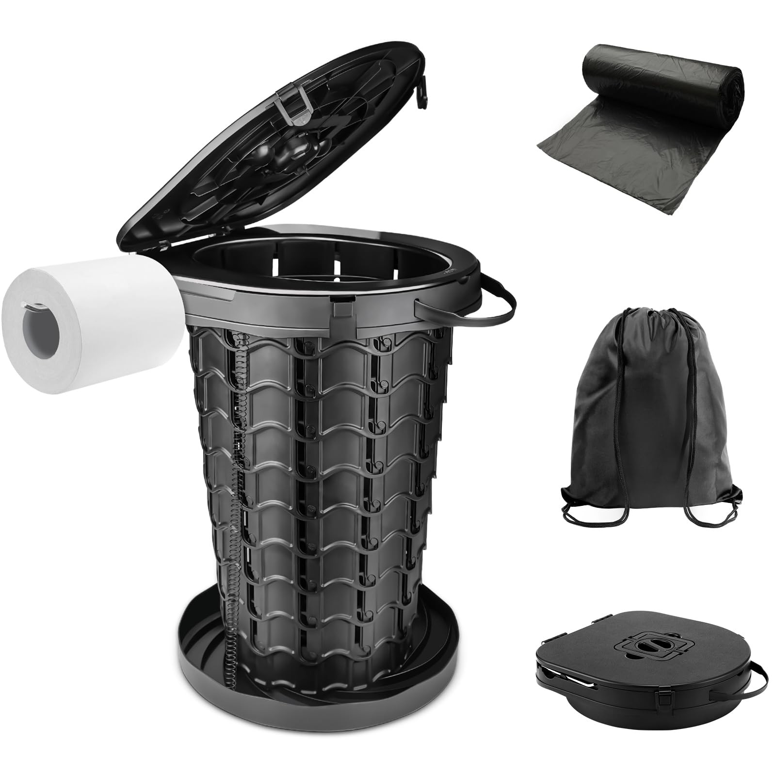 XL Camping Toilet Foldable, Camping Separating Toilet Toilet with Lid, Mobile Toilet…