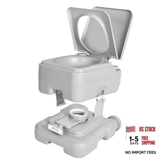 3.2 Gallon Portable Toilet for 3.17 Gal Single Watwer Outlet+Press Flush Pump